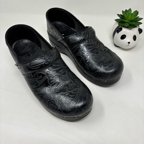 Dansko Shoes - Dansko Stylish Black Embossed Clogs